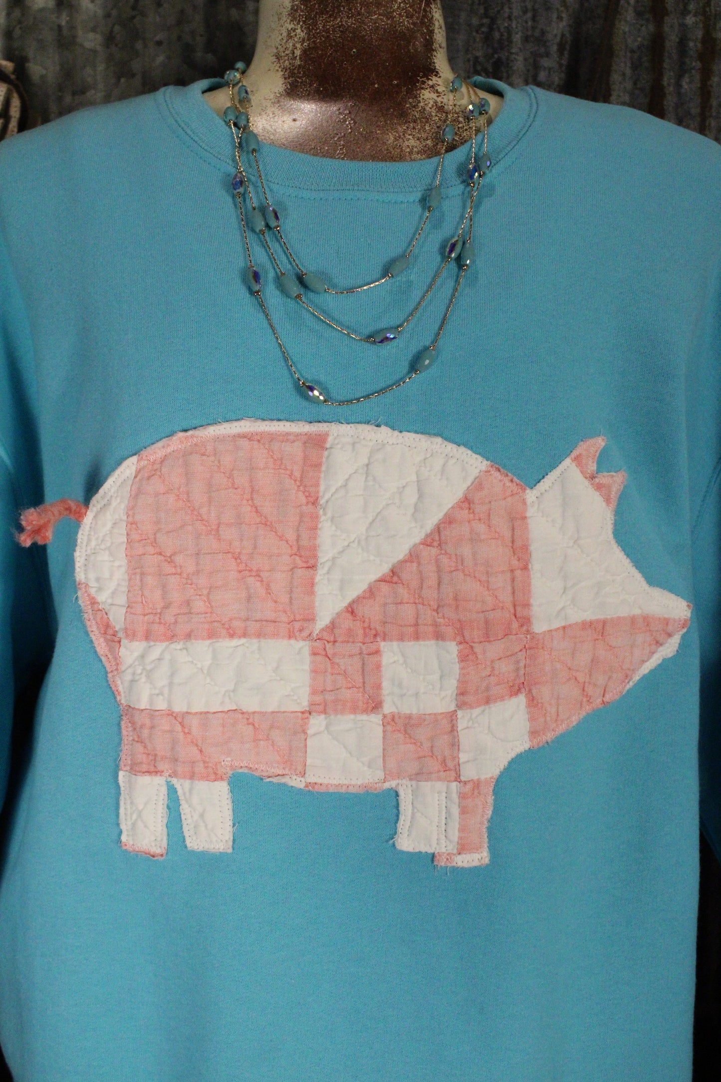 FGO Patchy Piggy Quilt Sweatshirt