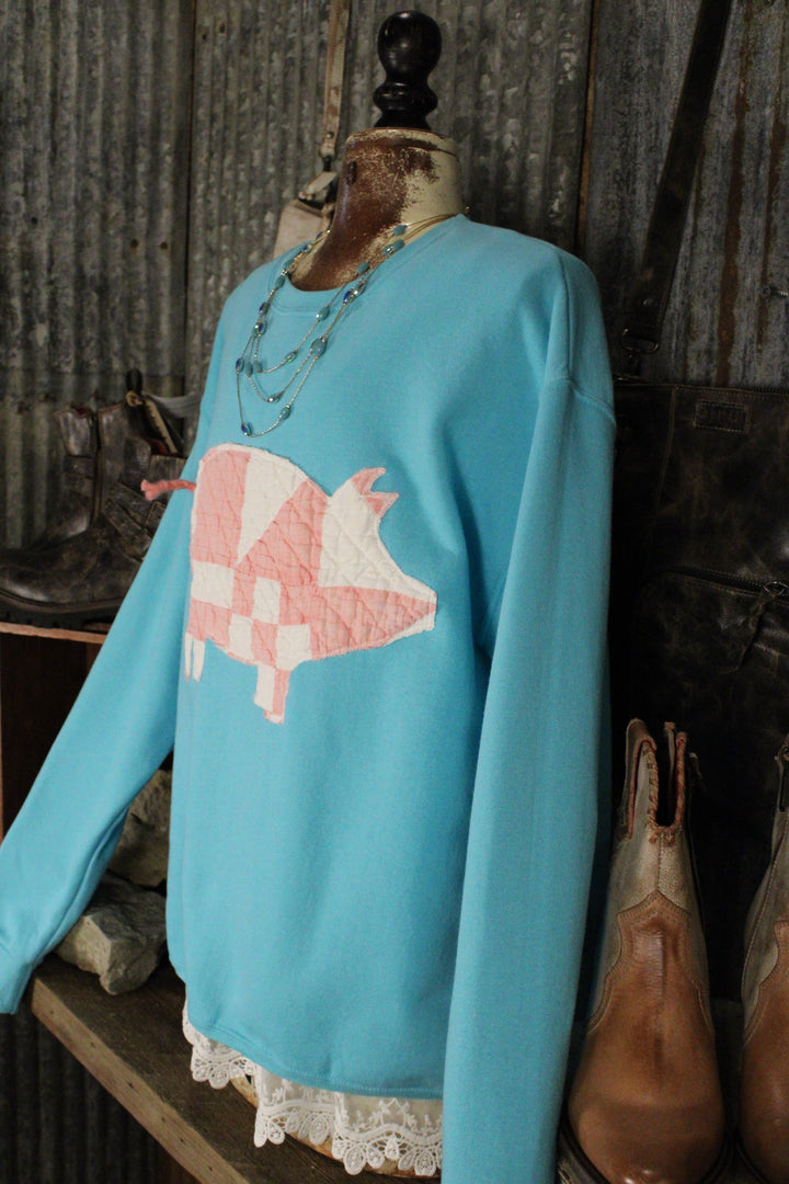 FGO Patchy Piggy Quilt Sweatshirt