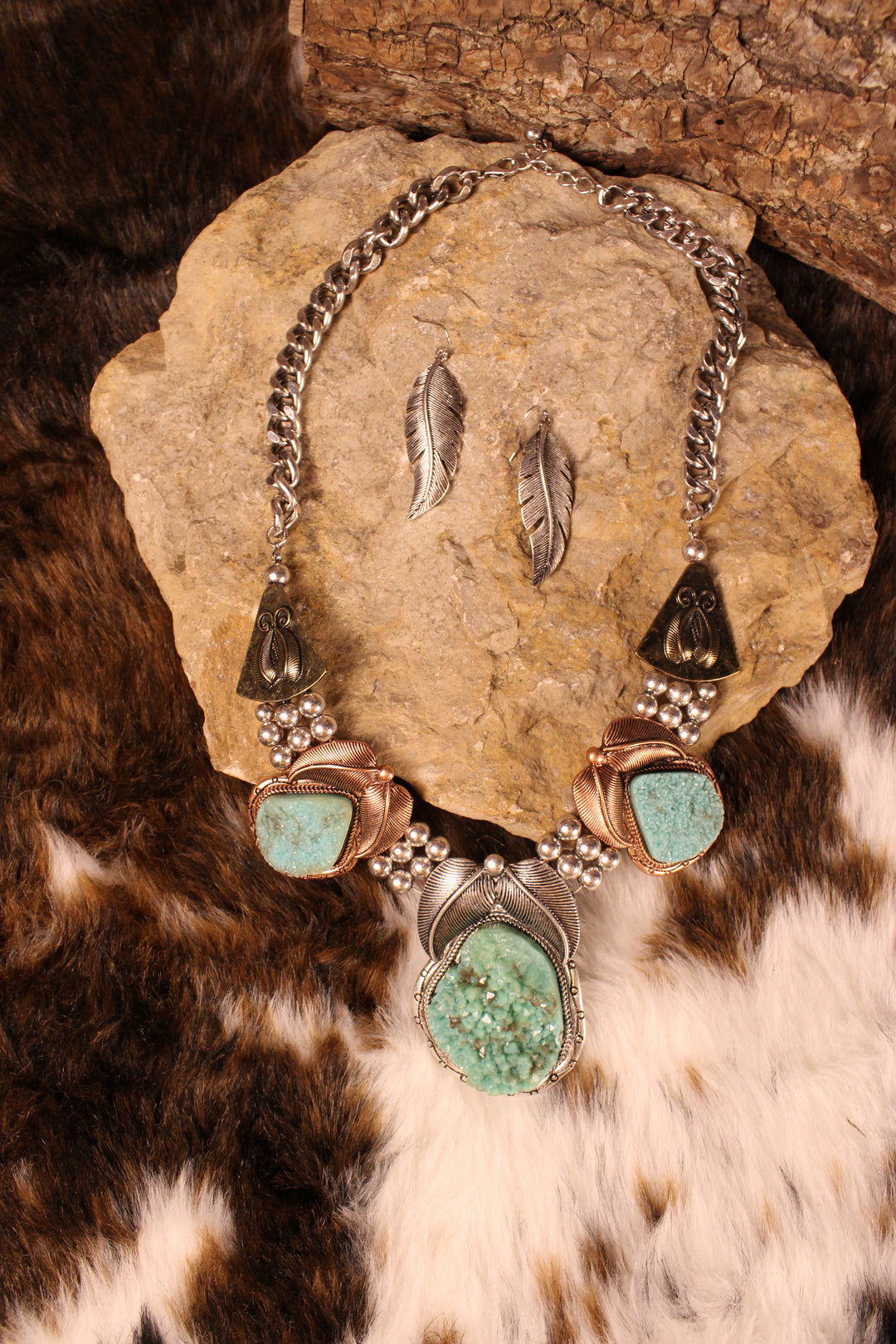 Raw Earth Silver Statement Piece Set