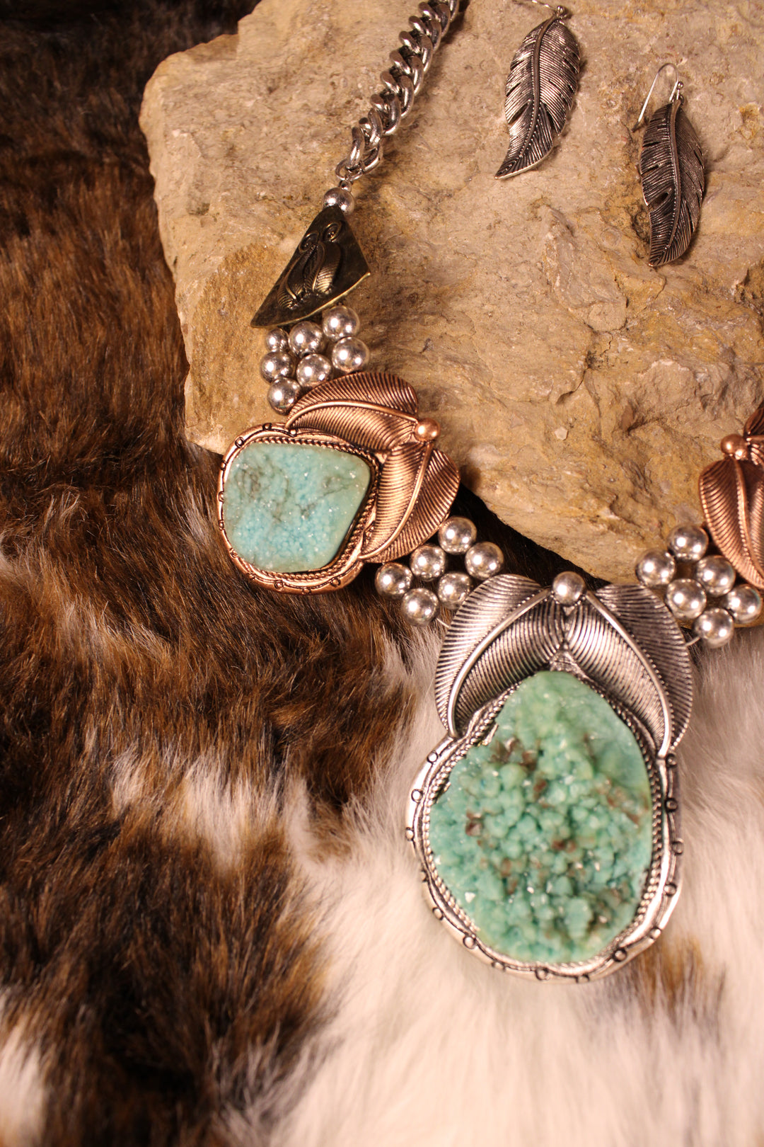 Raw Earth Silver Statement Piece Set