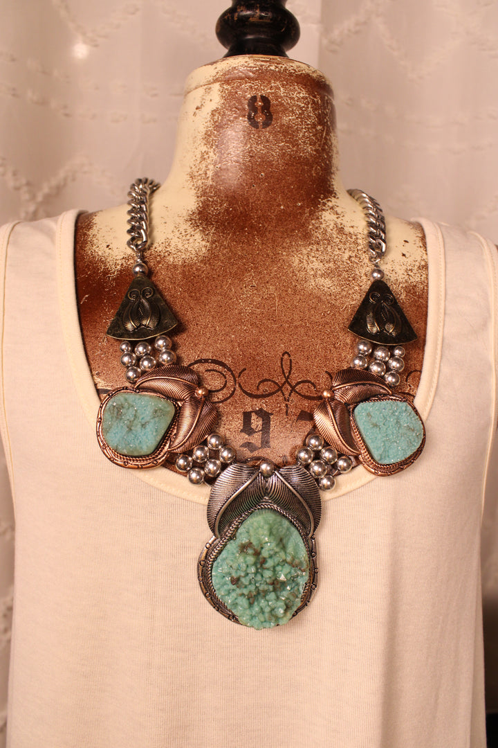 Raw Earth Silver Statement Piece Set
