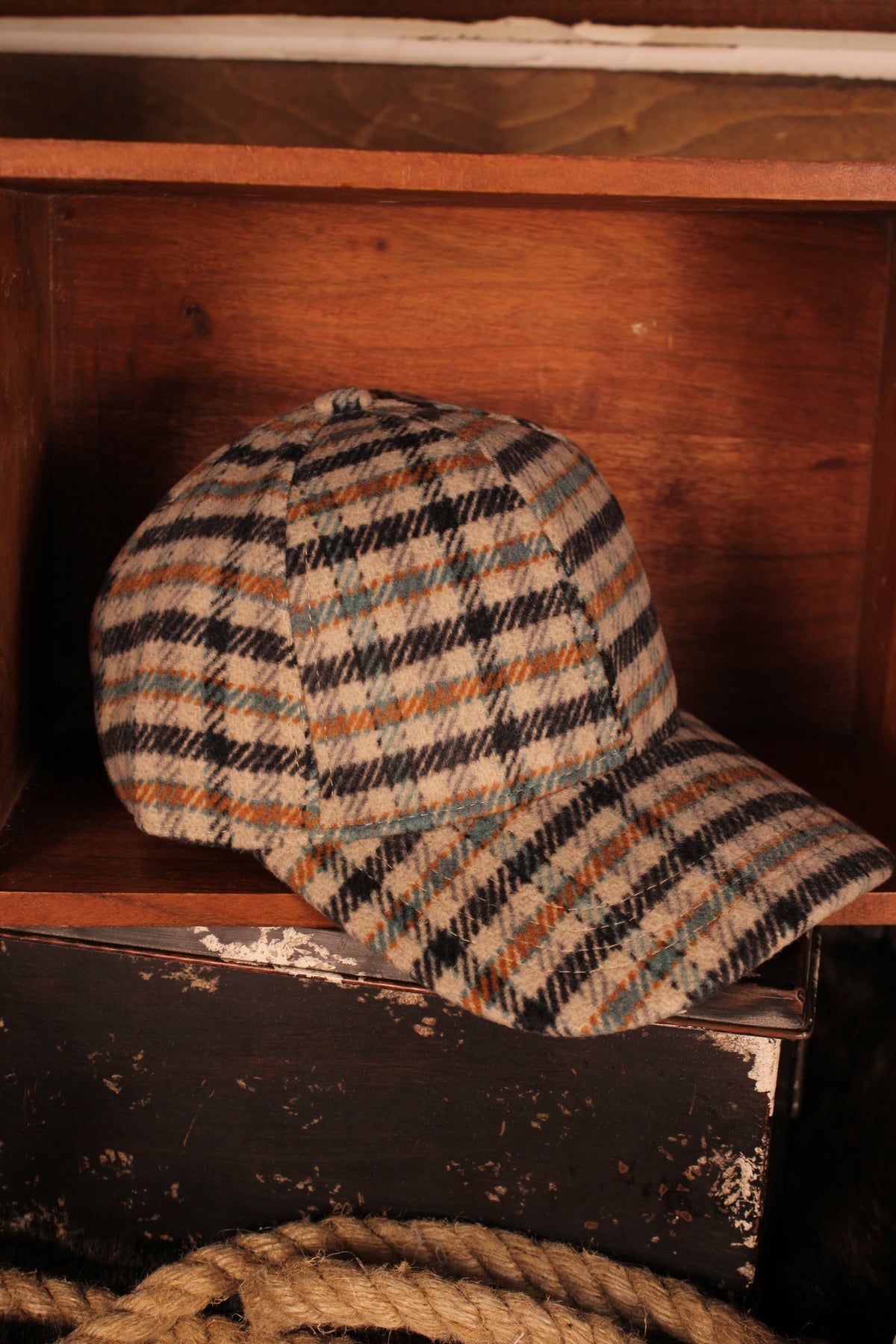 Rust & River Plaid Baseball Cap