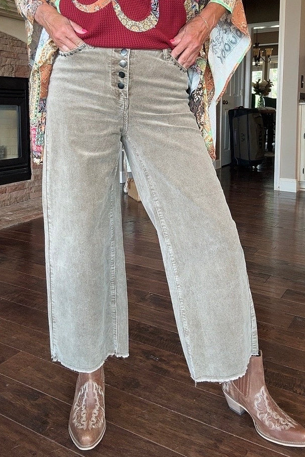 Rustic Stone Corduroy Pants