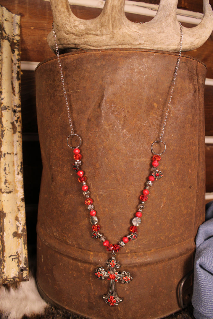 FGO Wildfire Sterling Cross Necklace