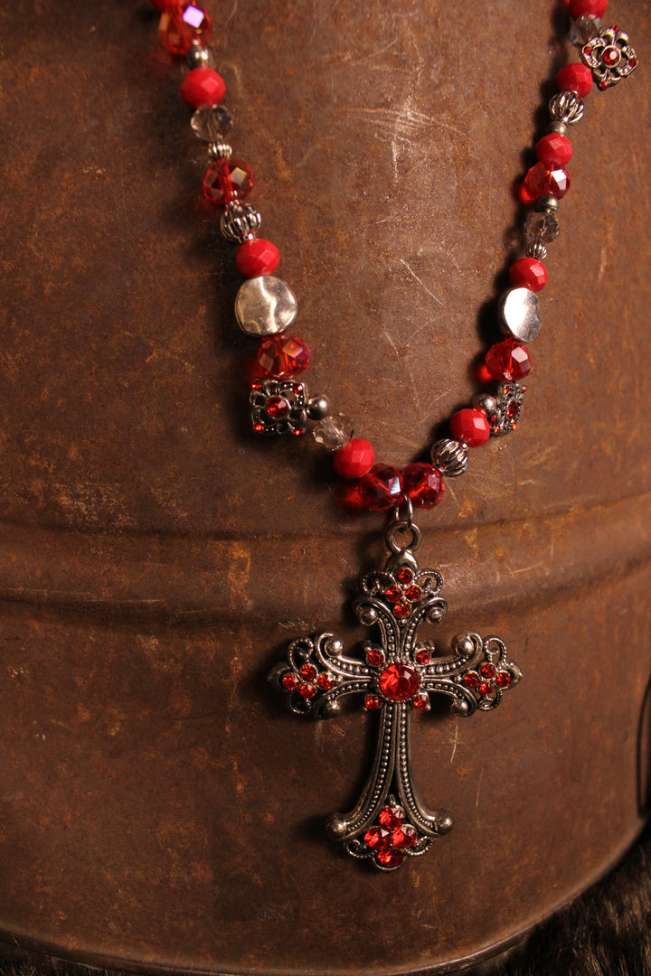 FGO Wildfire Sterling Cross Necklace