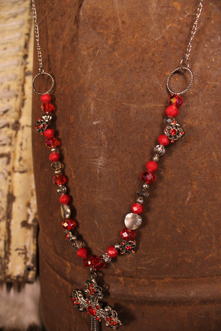 FGO Wildfire Sterling Cross Necklace