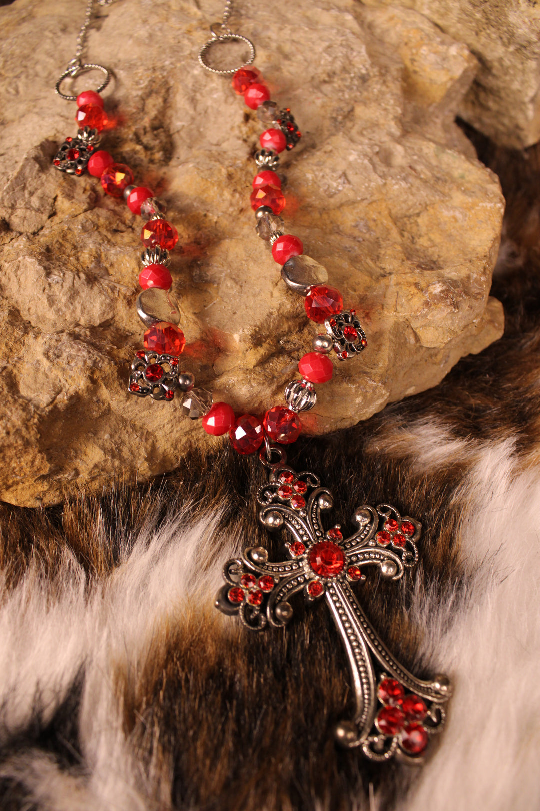 FGO Wildfire Sterling Cross Necklace