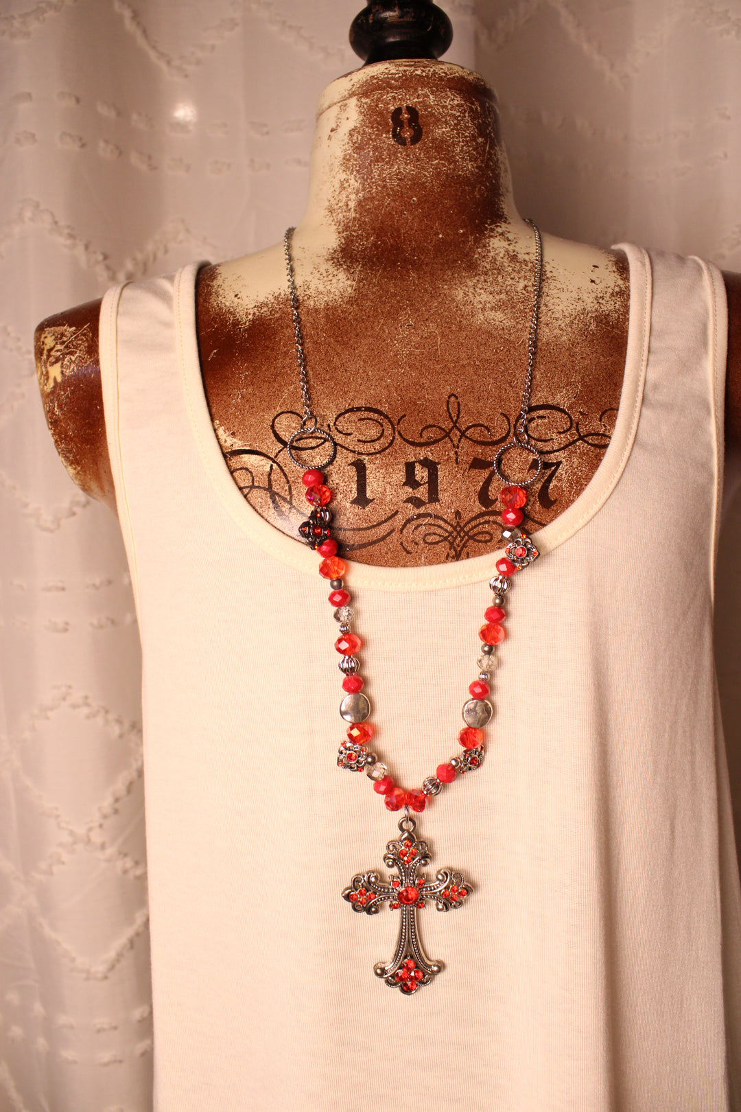 FGO Wildfire Sterling Cross Necklace