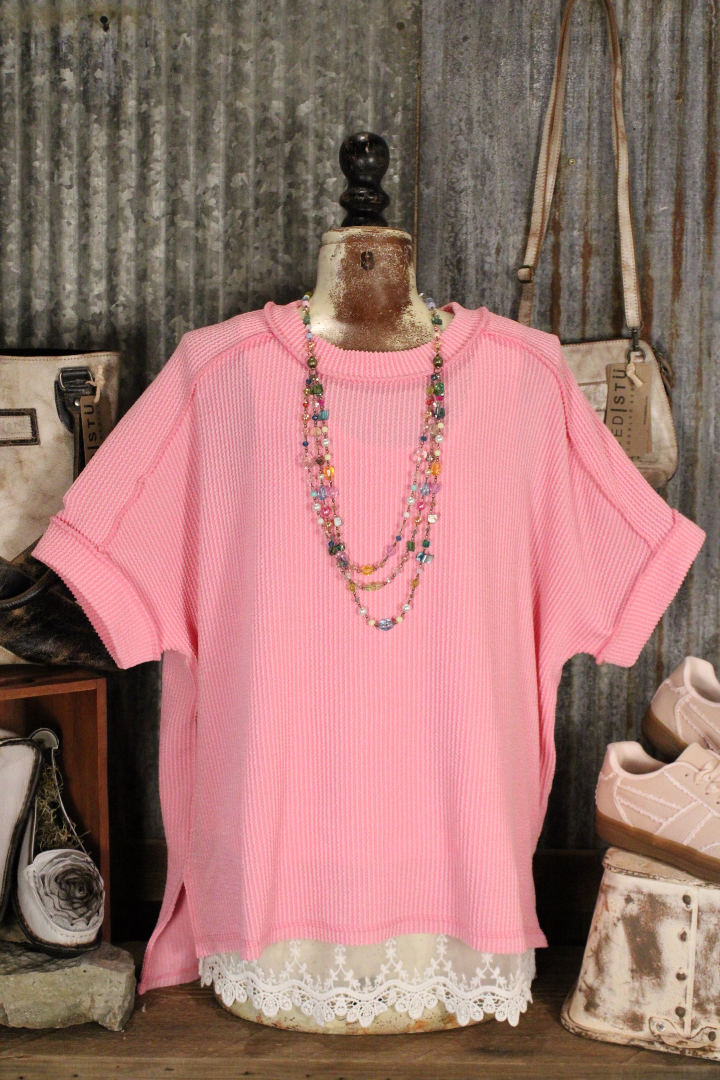 Easy Knit Bubblegum Top