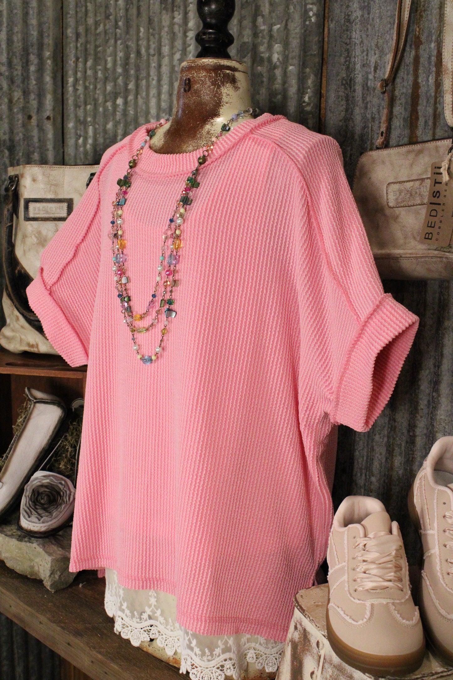 Easy Knit Bubblegum Top