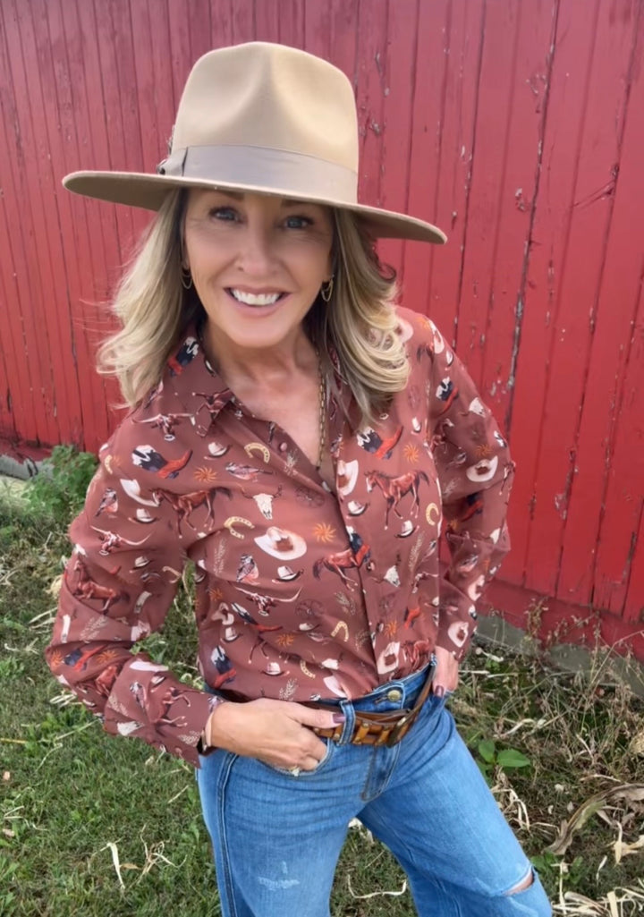 Boots &amp; Broncos Blouse