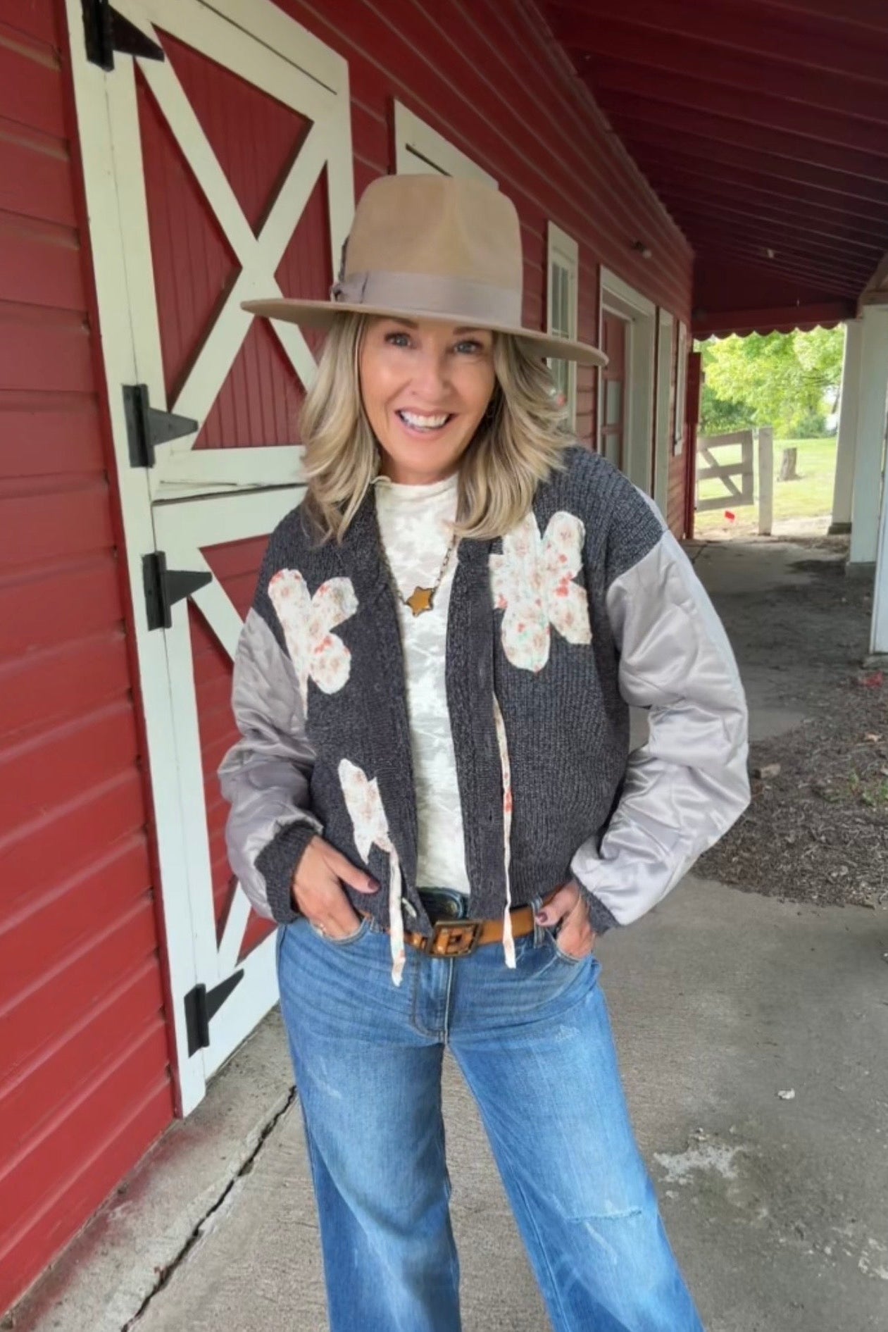 Moonflower Patchwork Bomber Jacket