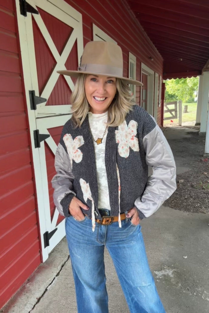 Moonflower Patchwork Bomber Jacket