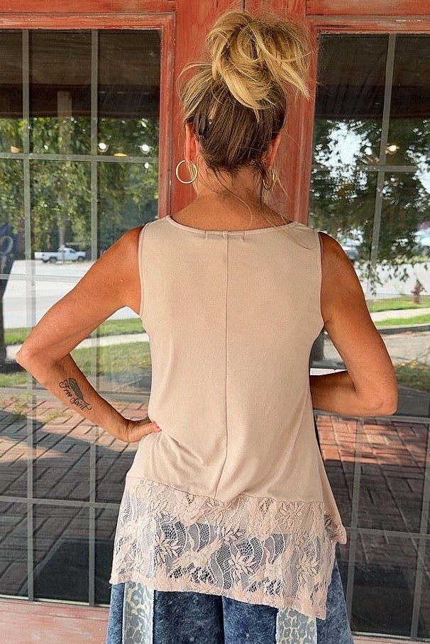 Luxe Lace Taupe Tank Extender