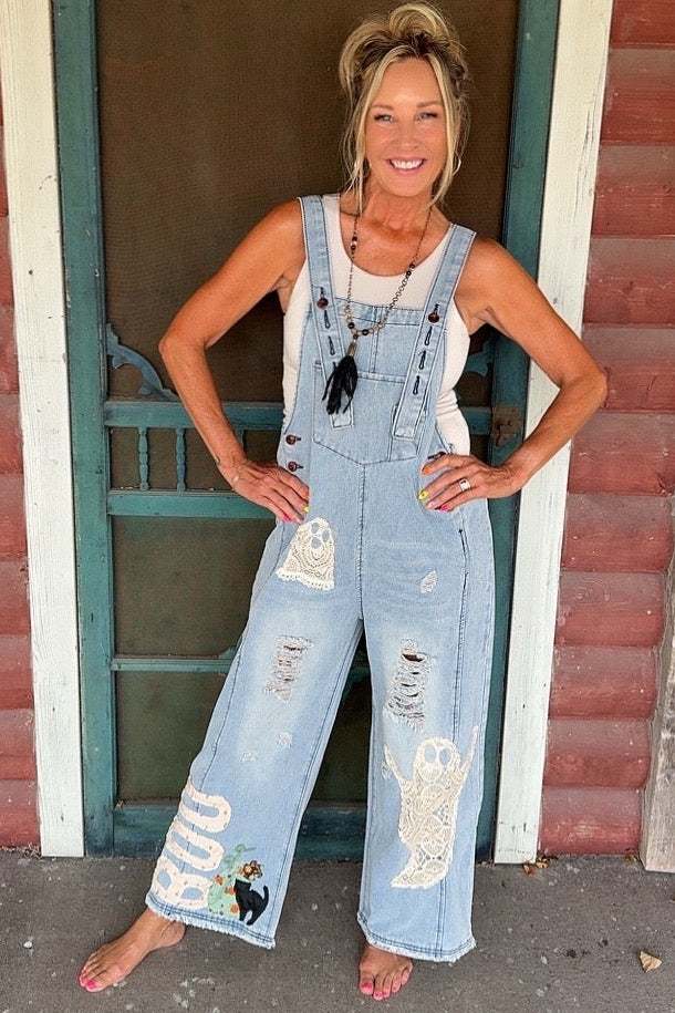 FGO Boo-tiful Ghost Appliqué Overalls