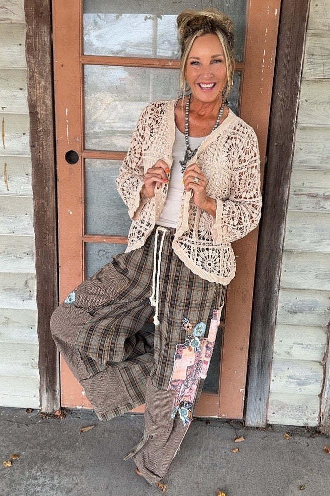 Vintage Lattice Cotton Cardigan