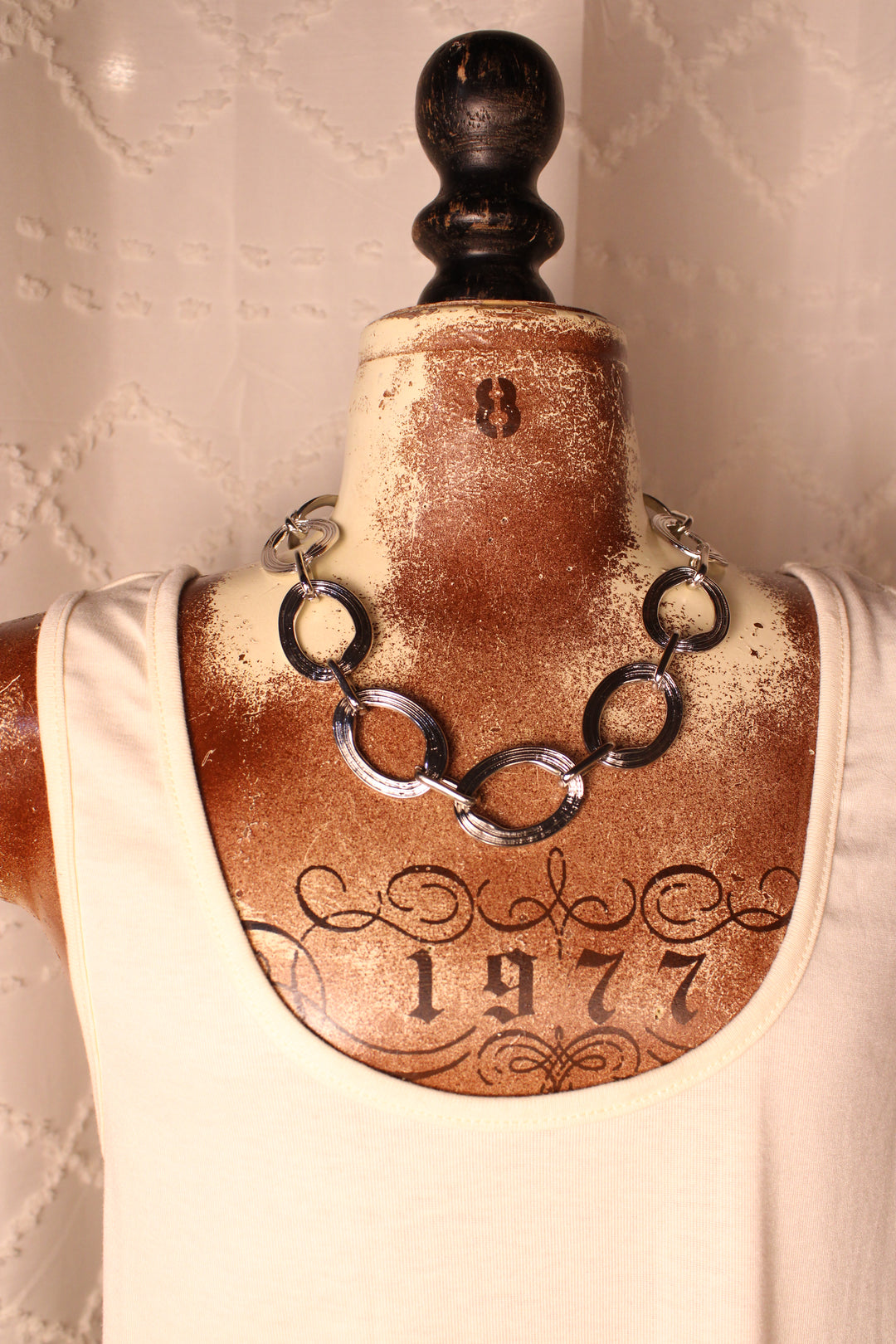 Silver Serenity Oval Link Necklace