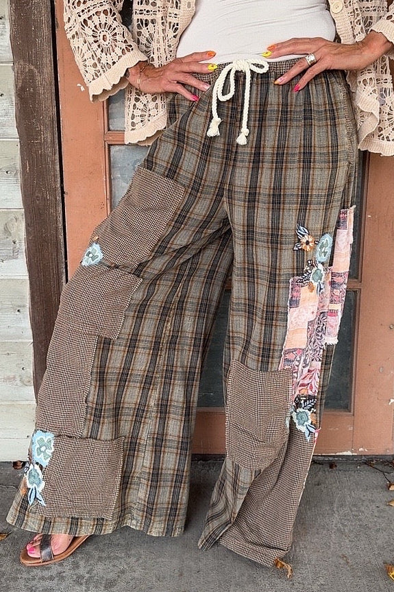 Harvest Patchwork Olive Pants