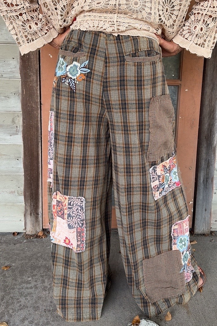Harvest Patchwork Olive Pants