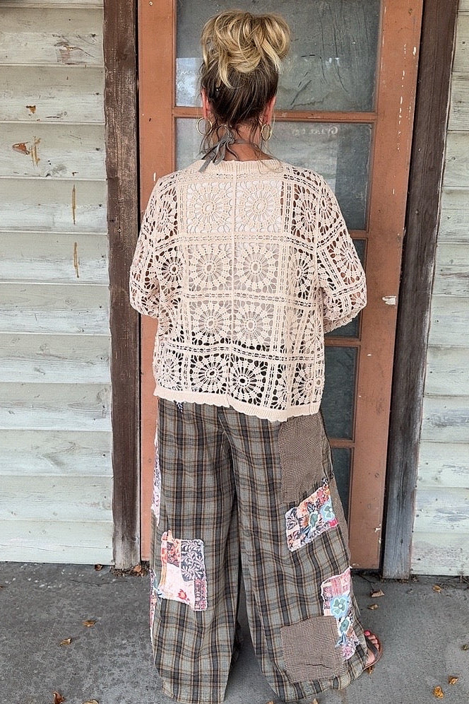 Vintage Lattice Cotton Cardigan