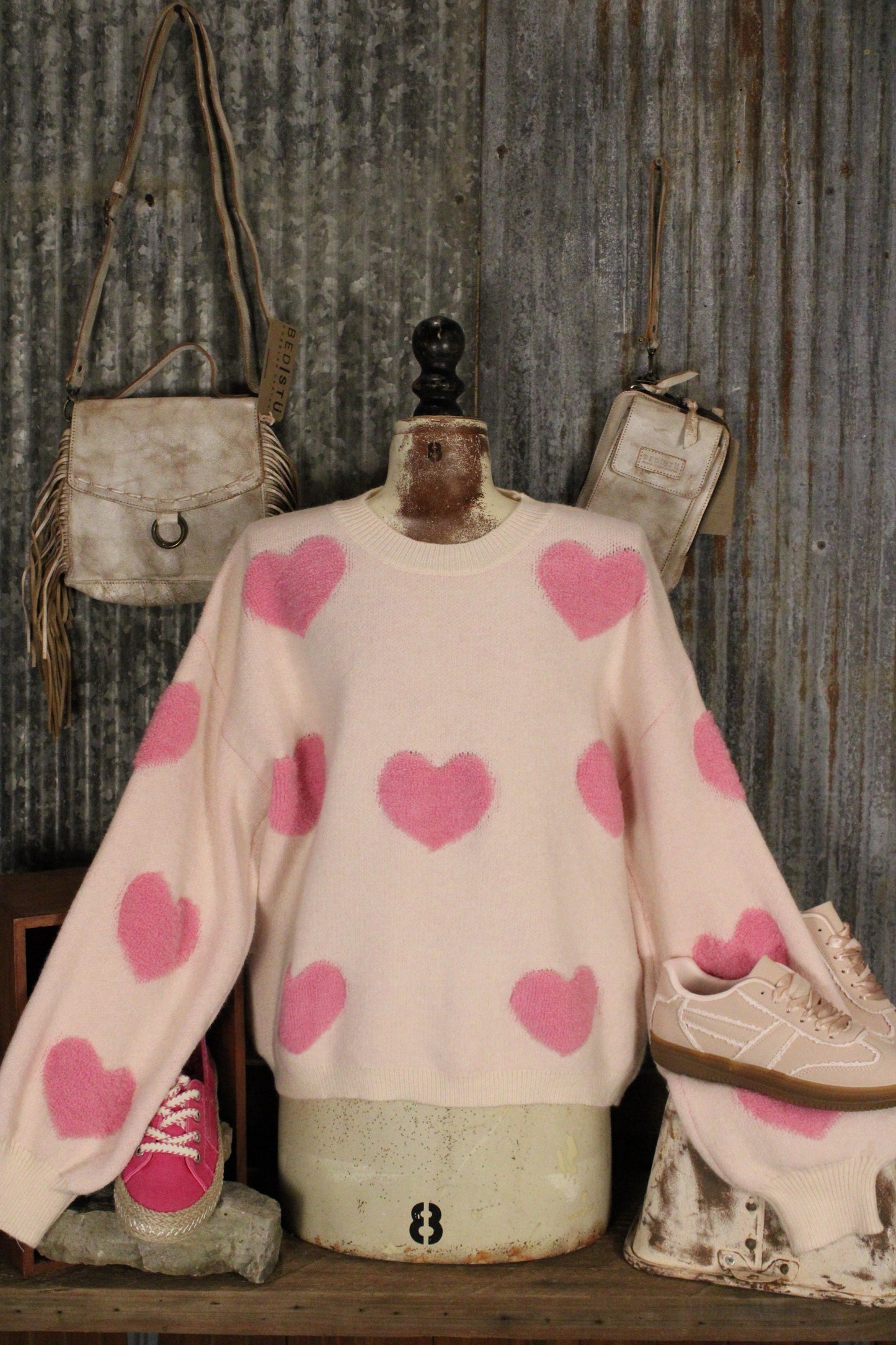 Candy Hearts Cozy Knit Sweater