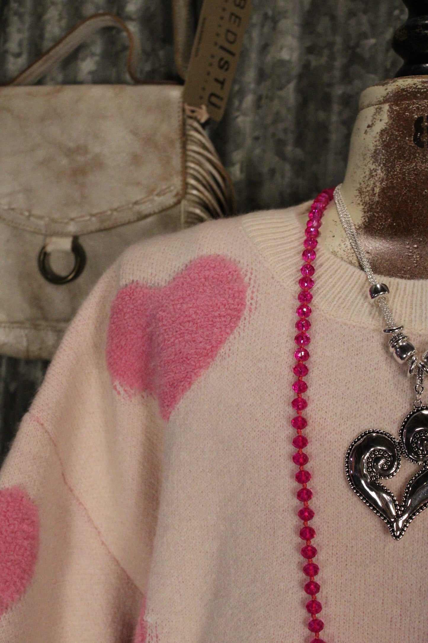 Candy Hearts Cozy Knit Sweater