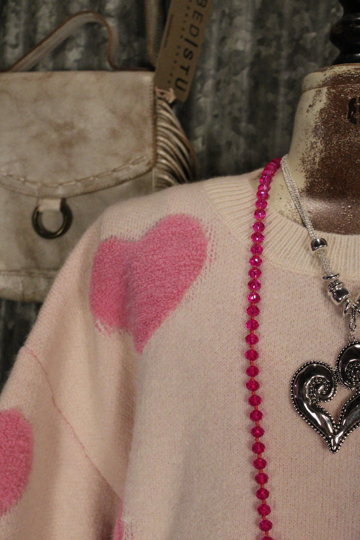 Candy Hearts Cozy Knit Sweater