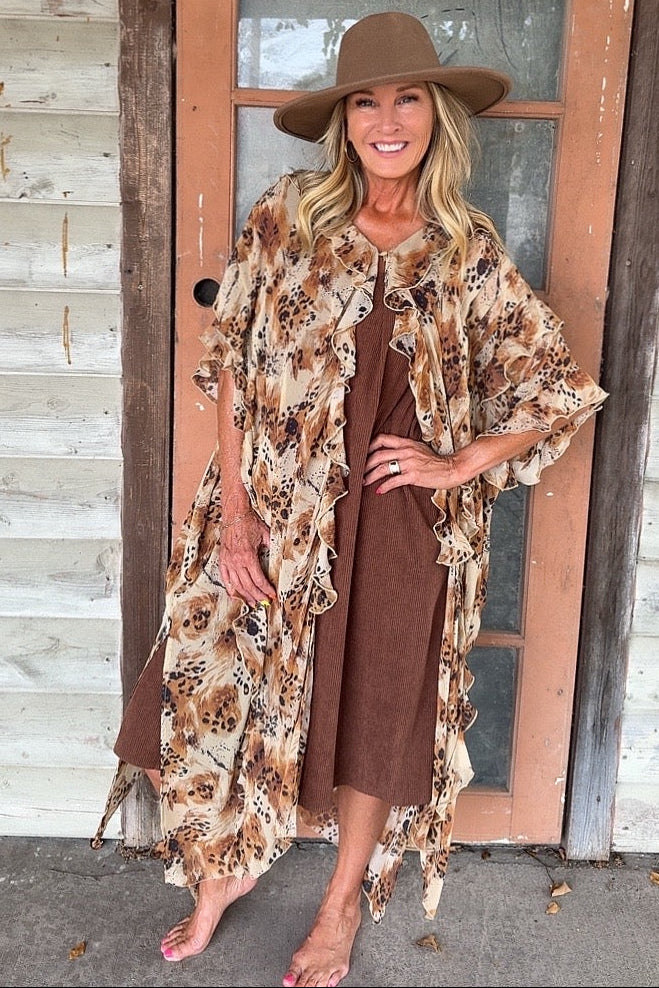 Caramel Trails Corduroy Dress