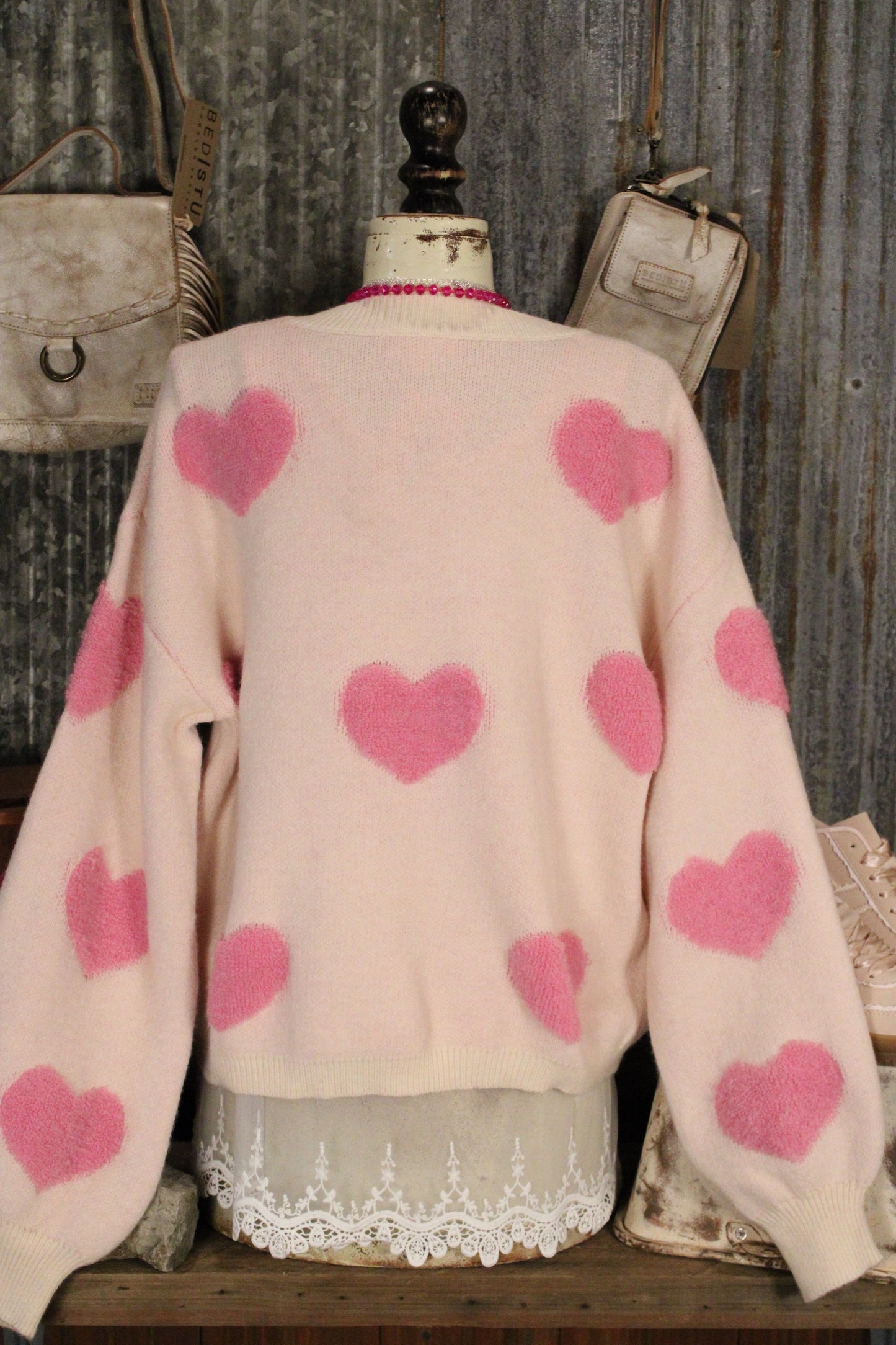 Candy Hearts Cozy Knit Sweater