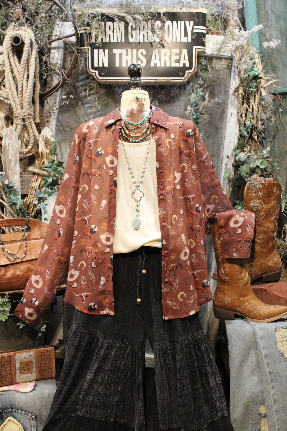 Boots &amp; Broncos Blouse