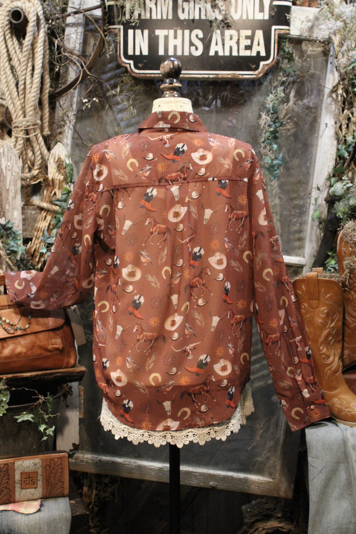 Boots &amp; Broncos Blouse