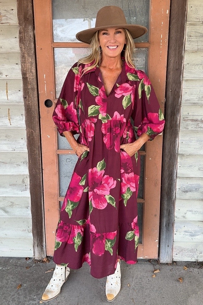 Cabernet Bloom Dress