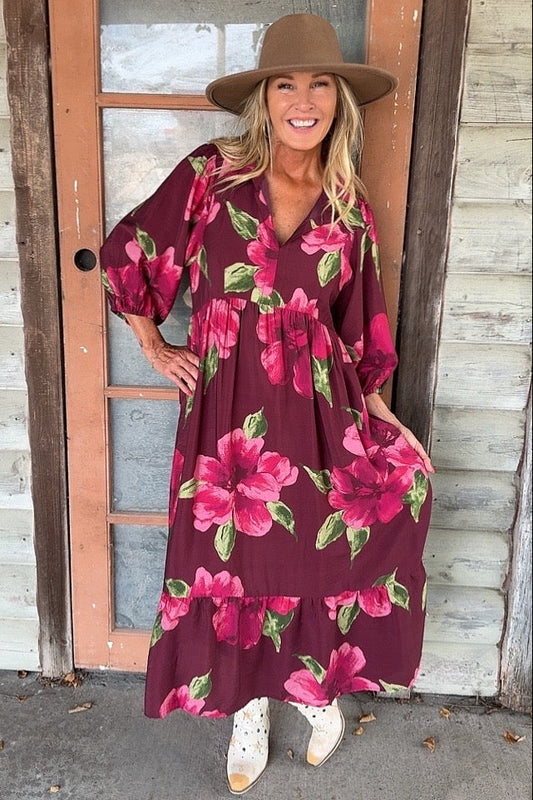 Cabernet Bloom Dress