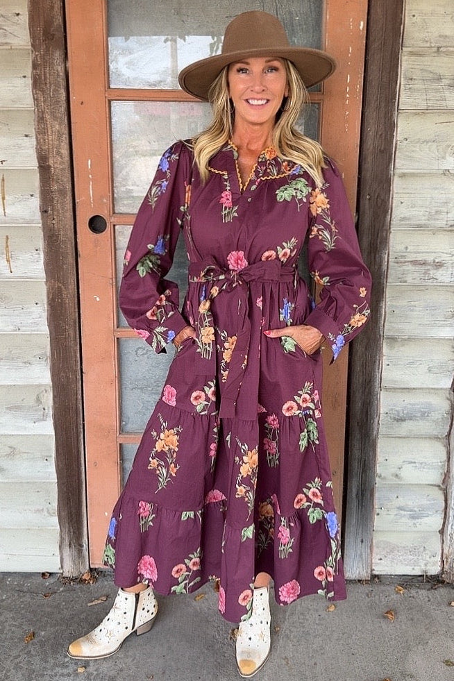 Merlot Wildflower Dress