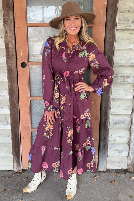 Merlot Wildflower Dress
