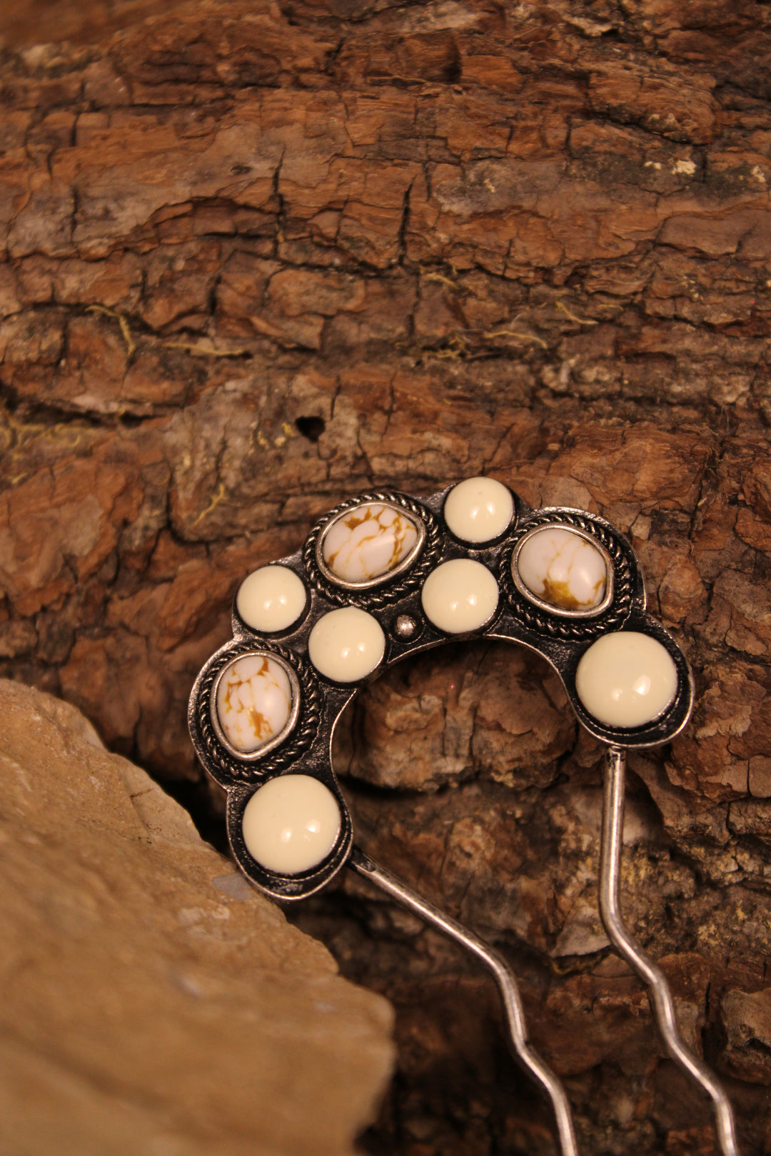 Ivory &amp; Stone Hair Stick