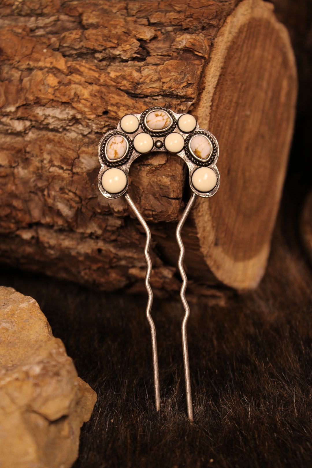 Ivory &amp; Stone Hair Stick