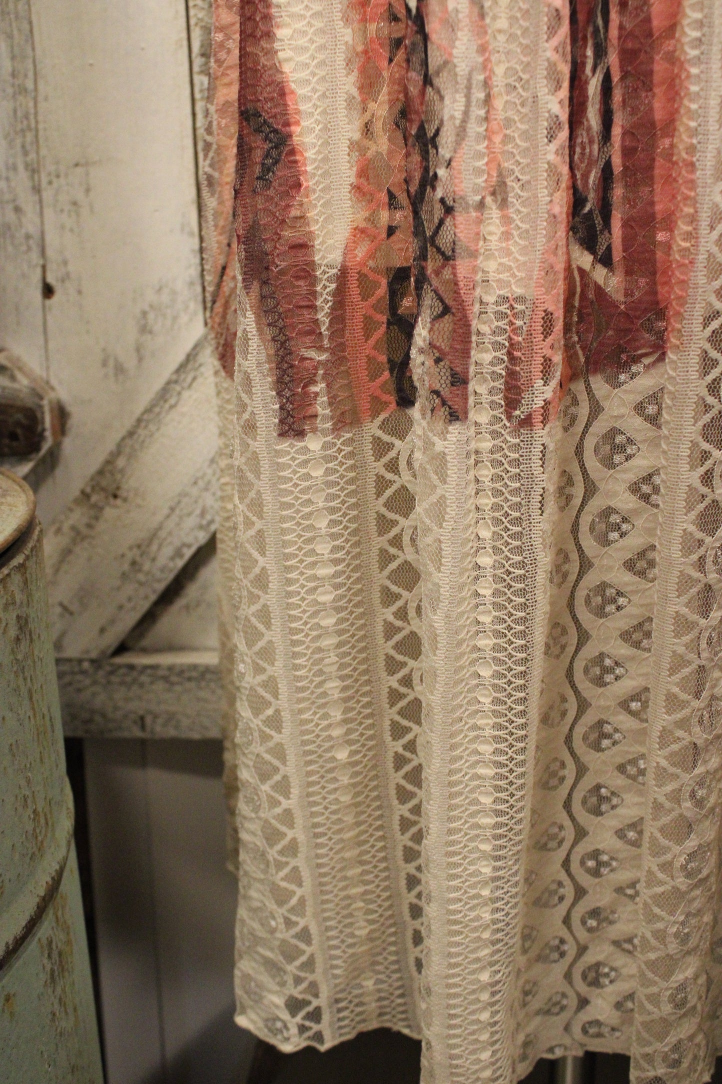 Lead Singer Beige Brick Geo Maxi Dress