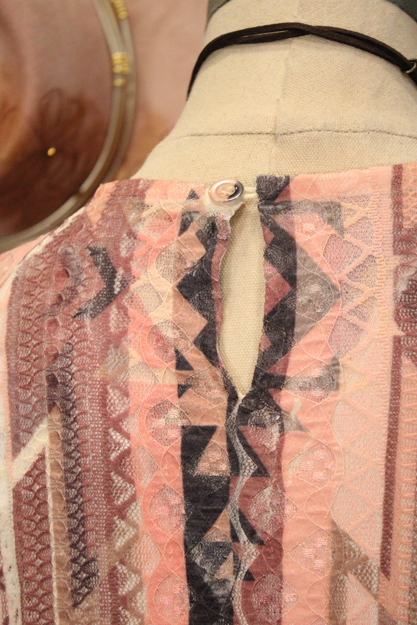 Lead Singer Beige Brick Geo Maxi Dress