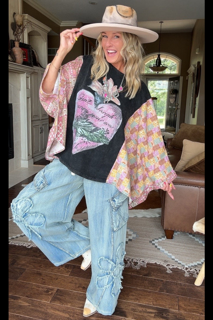 Daisy Bloom Wide Leg Cargo Pants