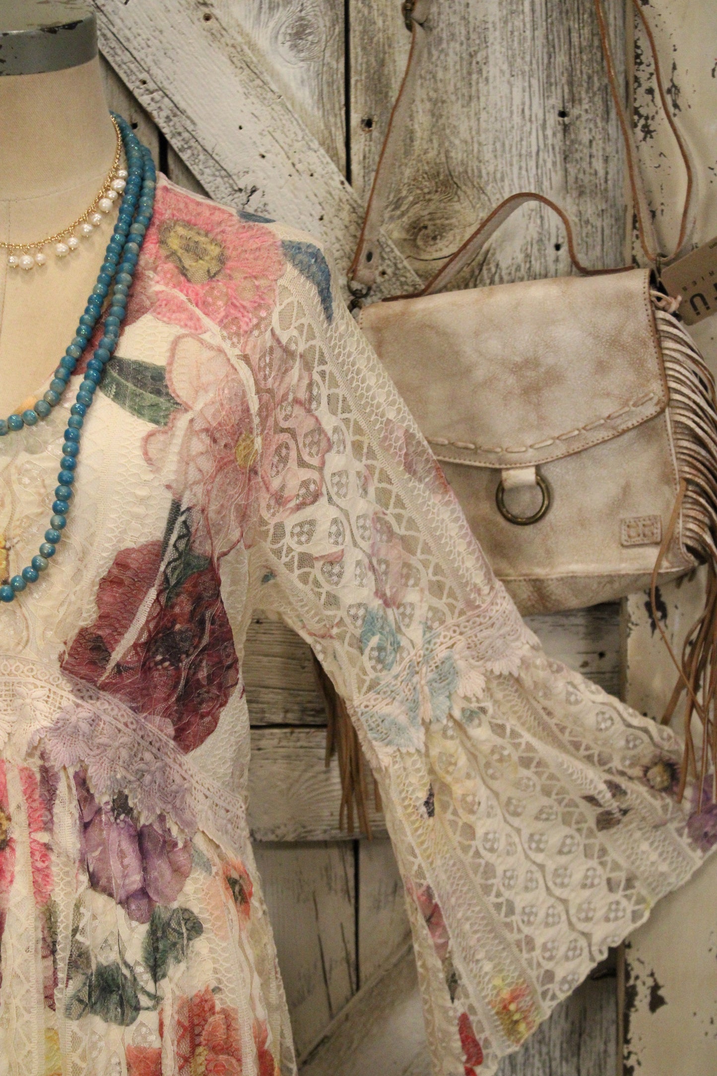 Lead Singer Beige Purple Flower Maxi Dress