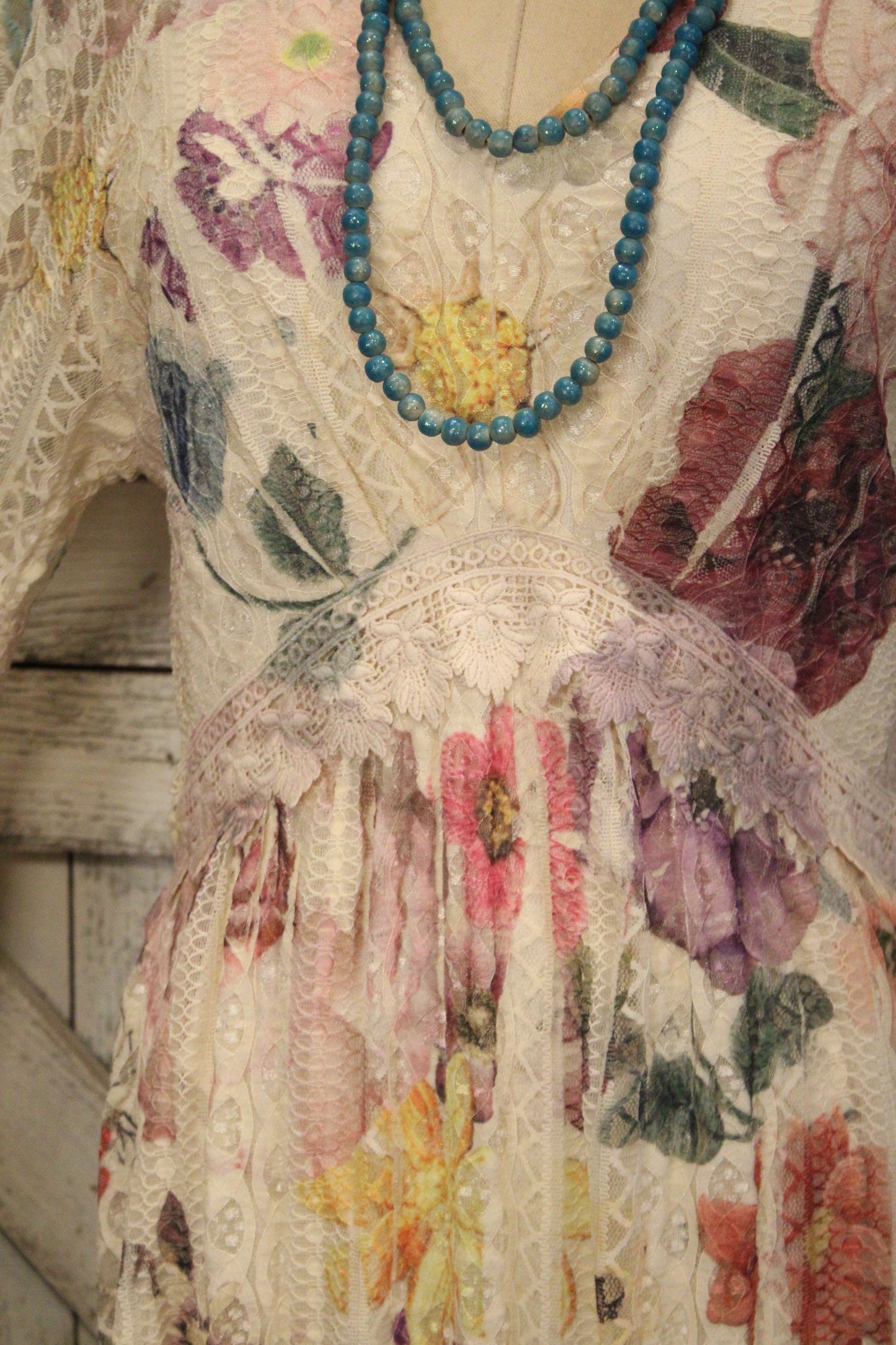 Lead Singer Beige Purple Flower Maxi Dress