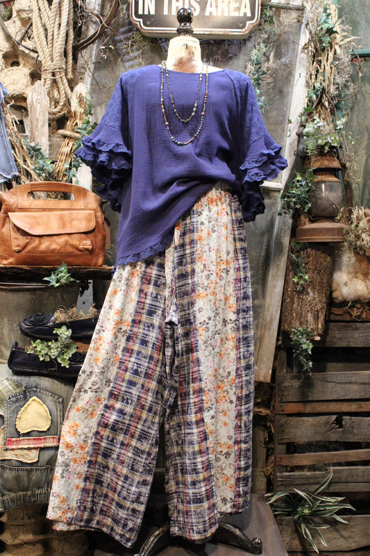 Peach Blossom Plaid Pants