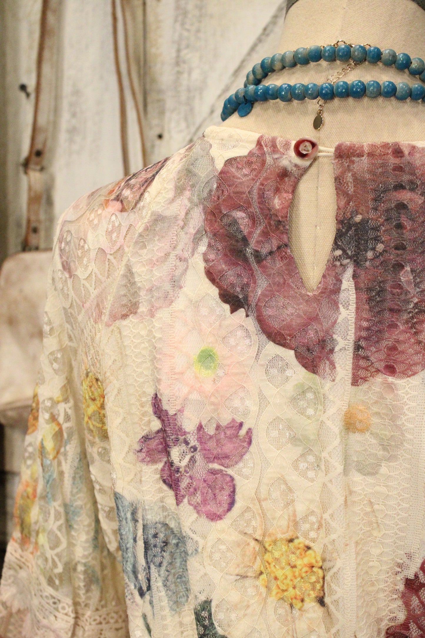 Lead Singer Beige Purple Flower Maxi Dress