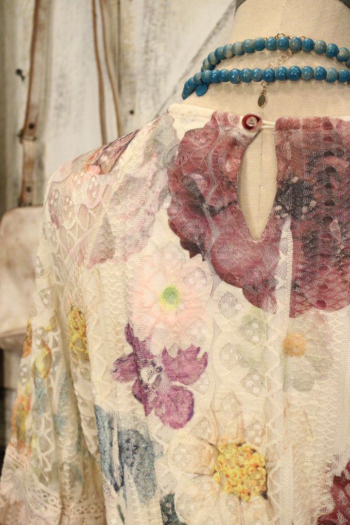 Lead Singer Beige Purple Flower Maxi Dress