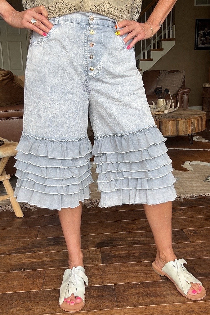 Carolina Dreamin' Ruffle Shorts