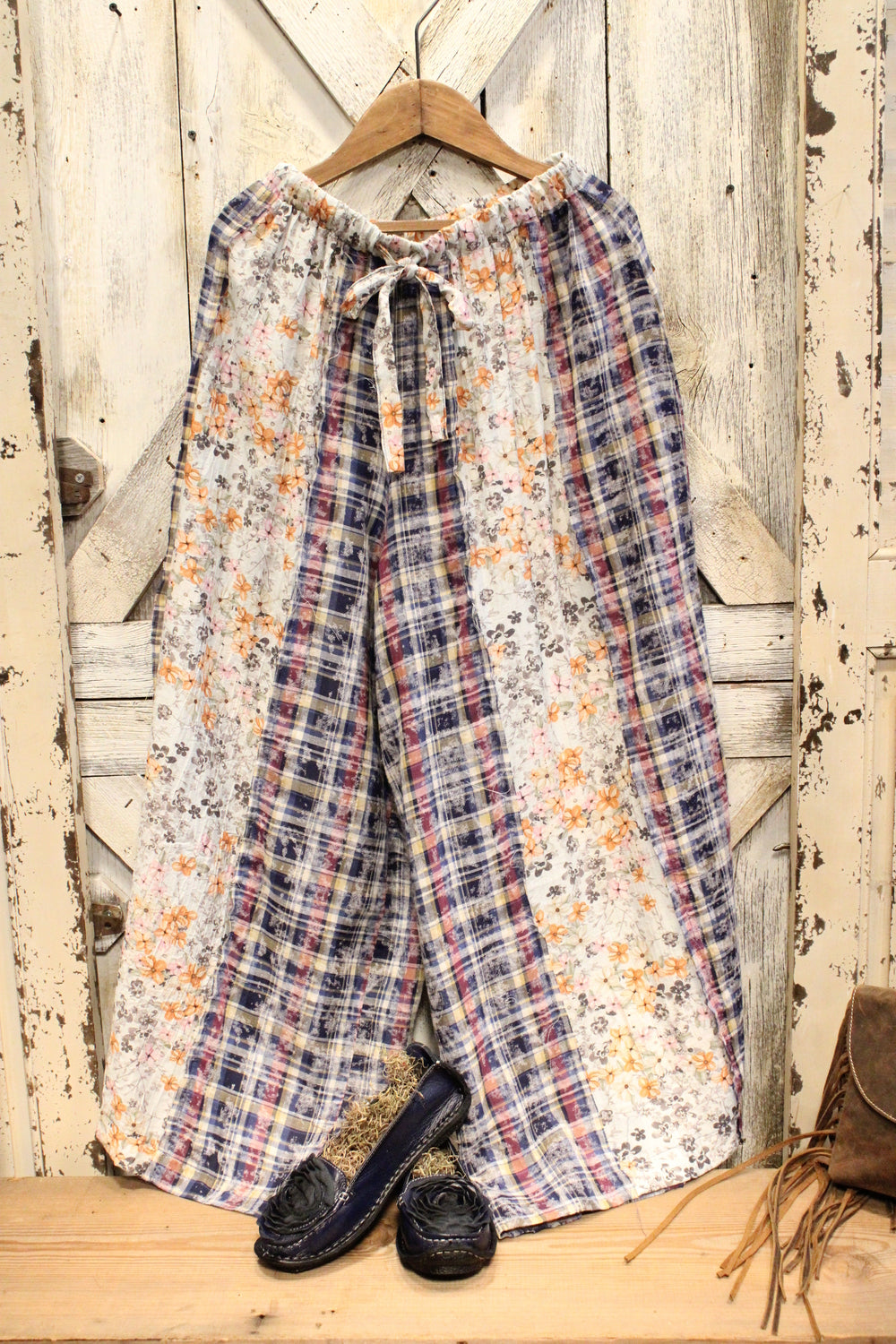 Peach Blossom Plaid Pants