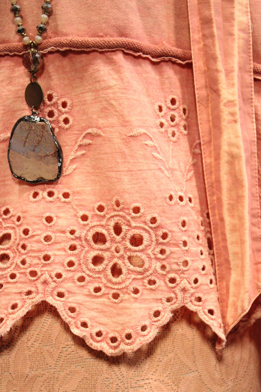 Dusty Rose Eyelet Sweatshirt