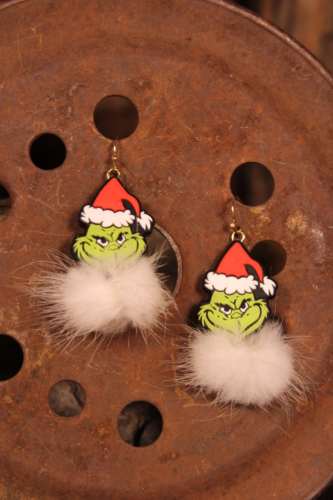 Grinchy Pom Pom Earrings