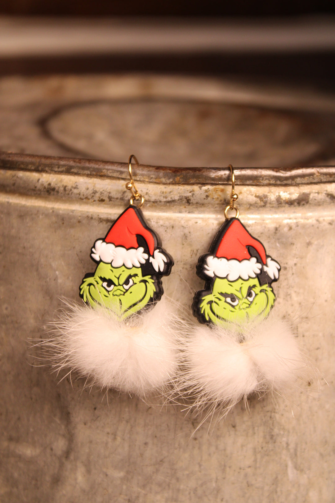 Grinchy Pom Pom Earrings
